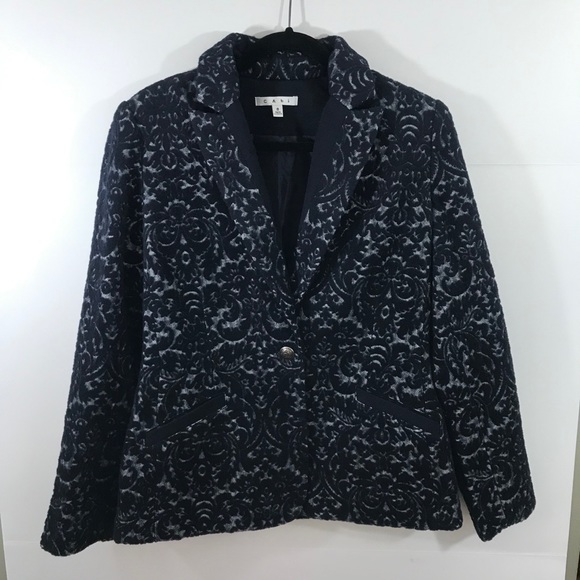 Cabi Wool-Blend Jacquard Jacket Blazer NEW Sz 12 - Picture 2 of 8